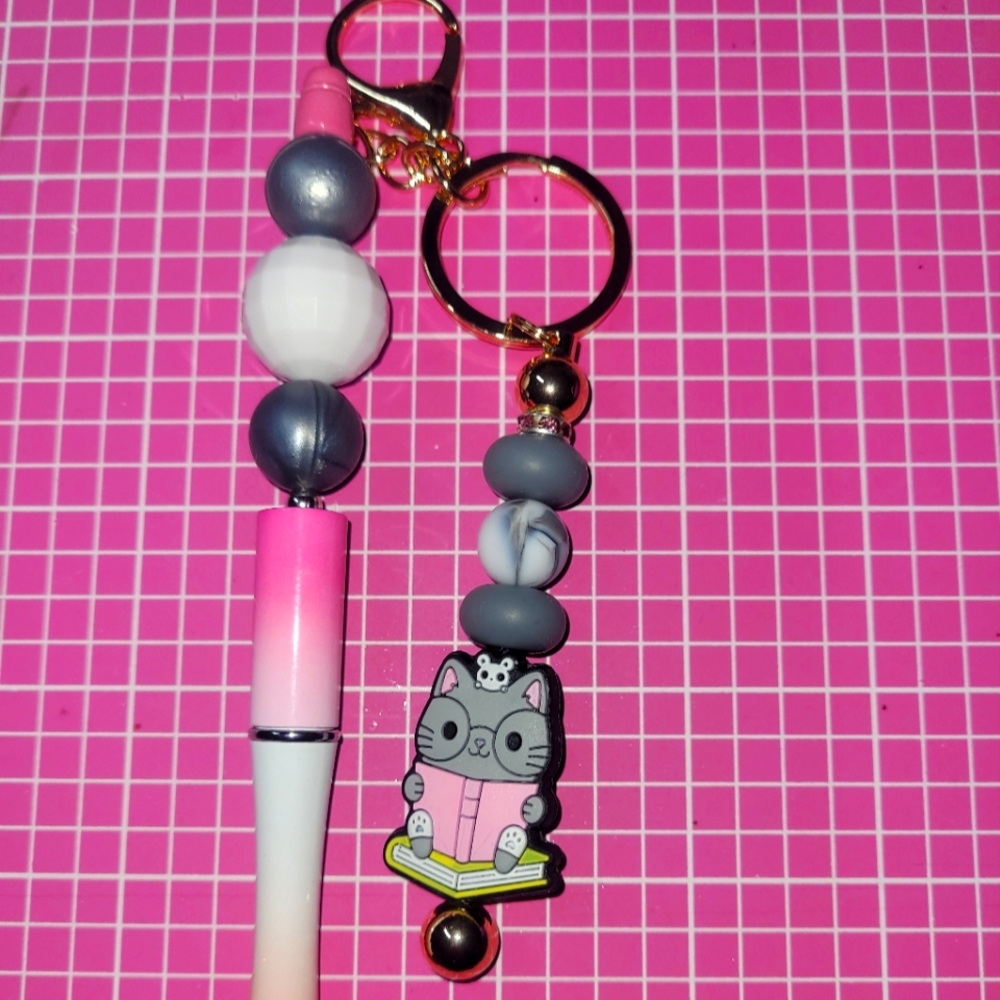 Beaded Pen & Keychain Set